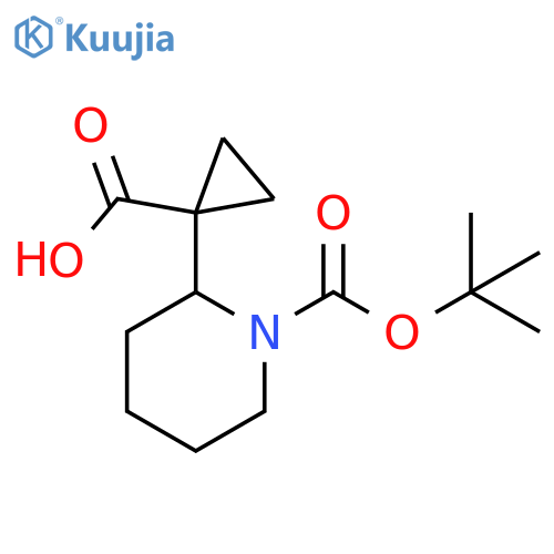 1-{1-(tert-butoxy)carbonylpiperidin-2-yl}cyclopropane-1-carboxylic acid structure