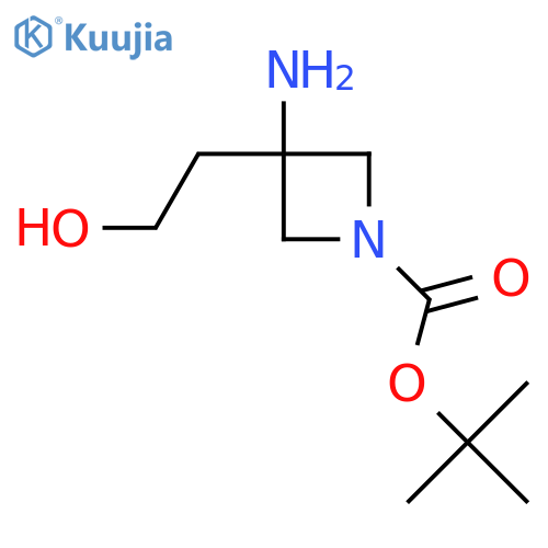 tert-Butyl 3-amino-3-(2-hydroxyethyl)azetidine-1-carboxylate structure