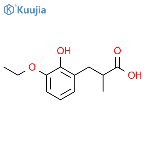 3-(3-ethoxy-2-hydroxyphenyl)-2-methylpropanoic acid structure