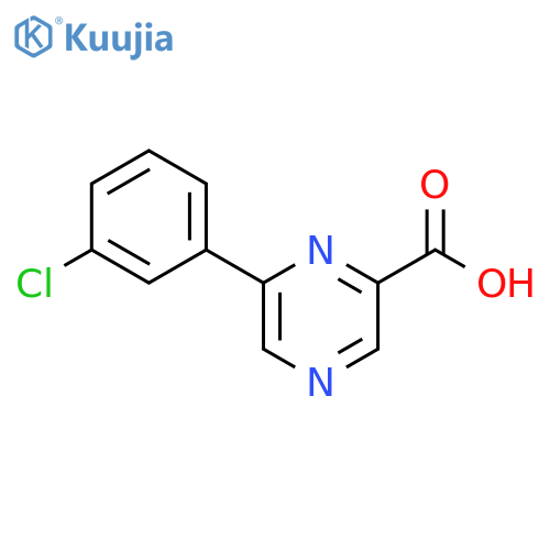 6-(3-chlorophenyl)pyrazine-2-carboxylic acid structure
