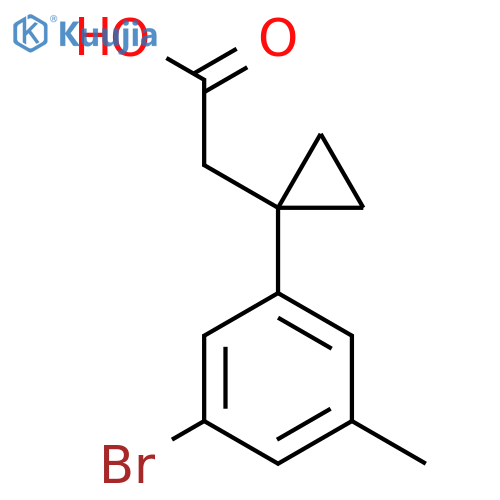 2-1-(3-bromo-5-methylphenyl)cyclopropylacetic acid structure