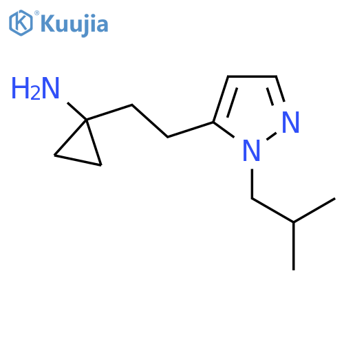 1-{2-1-(2-methylpropyl)-1H-pyrazol-5-ylethyl}cyclopropan-1-amine structure