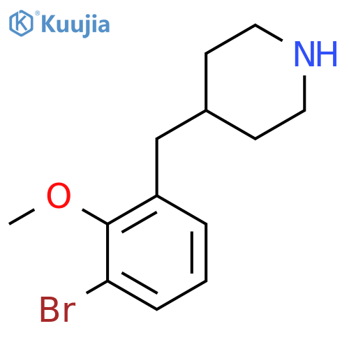 4-(3-bromo-2-methoxyphenyl)methylpiperidine structure