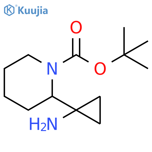 tert-butyl 2-(1-aminocyclopropyl)piperidine-1-carboxylate structure