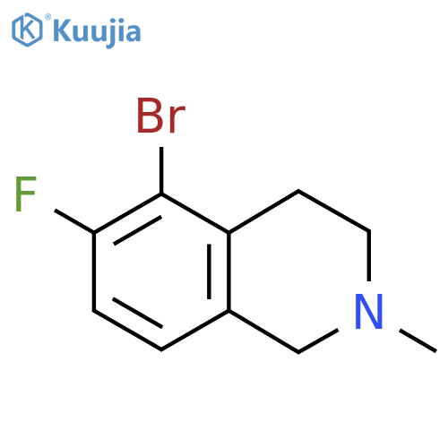 5-Bromo-6-fluoro-2-methyl-1,2,3,4-tetrahydroisoquinoline structure