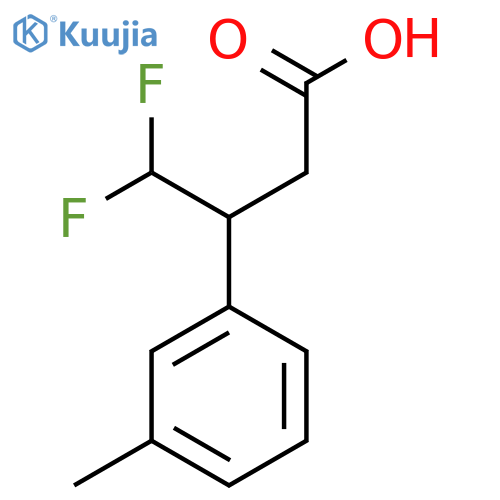 4,4-difluoro-3-(3-methylphenyl)butanoic acid structure