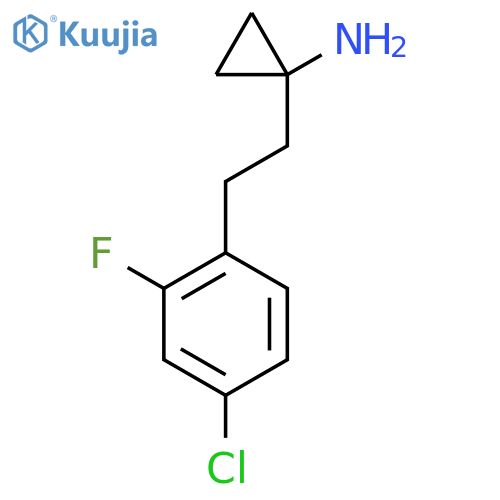 1-2-(4-chloro-2-fluorophenyl)ethylcyclopropan-1-amine structure