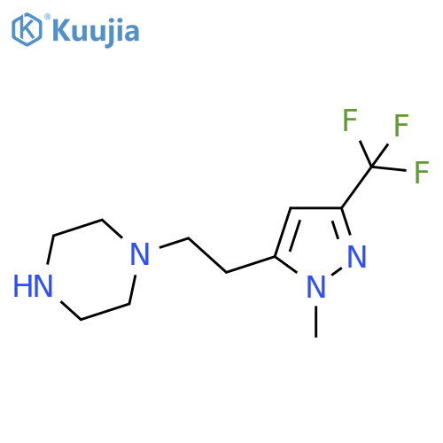 1-{2-1-methyl-3-(trifluoromethyl)-1H-pyrazol-5-ylethyl}piperazine structure