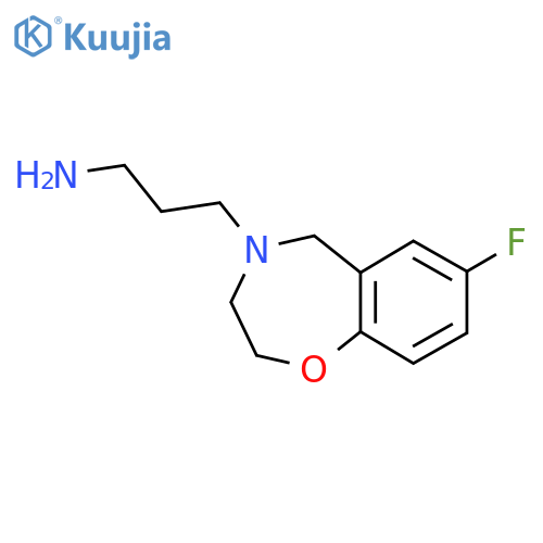 3-(7-fluoro-2,3-dihydrobenzo[f][1,4]oxazepin-4(5H)-yl)propan-1-amine structure
