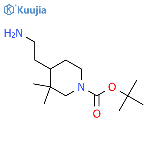 tert-butyl 4-(2-aminoethyl)-3,3-dimethylpiperidine-1-carboxylate structure