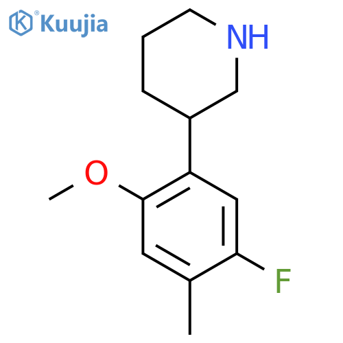 3-(5-fluoro-2-methoxy-4-methylphenyl)piperidine structure
