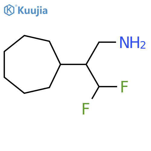 2-cycloheptyl-3,3-difluoropropan-1-amine structure