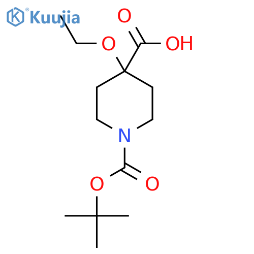 1-(tert-butoxy)carbonyl-4-ethoxypiperidine-4-carboxylic acid structure