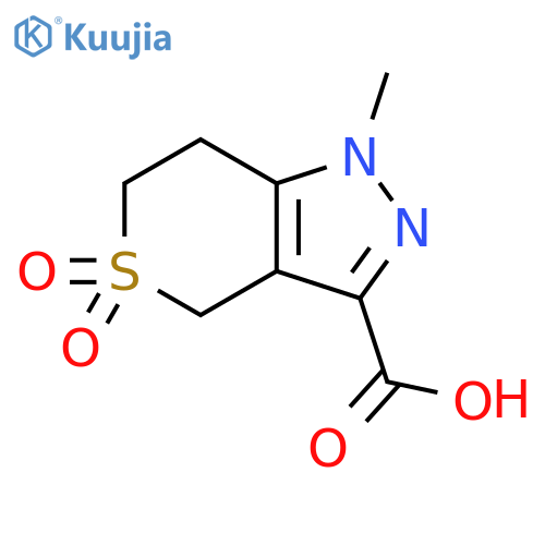 1-methyl-5,5-dioxo-1H,4H,6H,7H-5lambda6-thiopyrano4,3-cpyrazole-3-carboxylic acid structure