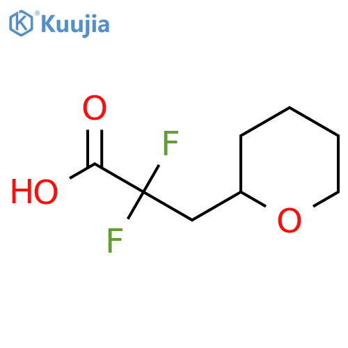 2,2-difluoro-3-(oxan-2-yl)propanoic acid structure