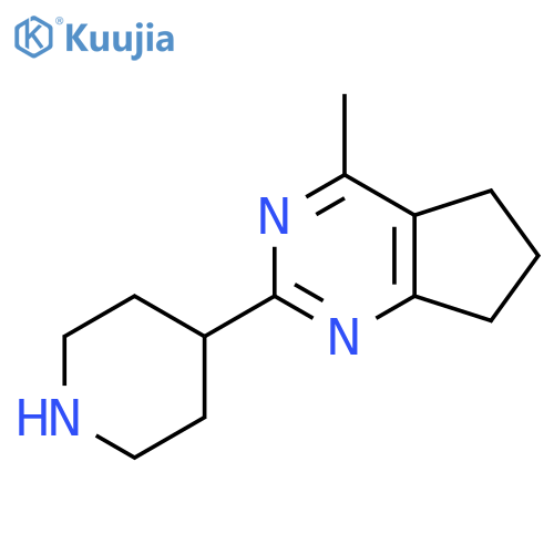 4-{4-methyl-5H,6H,7H-cyclopentadpyrimidin-2-yl}piperidine structure