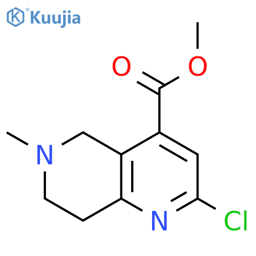 methyl 2-chloro-6-methyl-5,6,7,8-tetrahydro-1,6-naphthyridine-4-carboxylate structure