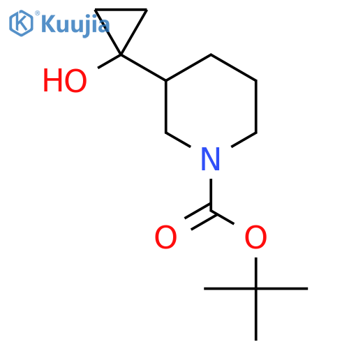 tert-butyl 3-(1-hydroxycyclopropyl)piperidine-1-carboxylate structure