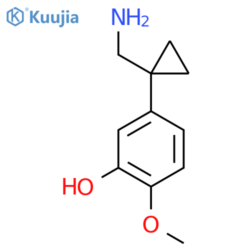 5-1-(aminomethyl)cyclopropyl-2-methoxyphenol structure