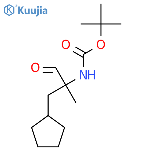 tert-butyl N-2-(cyclopentylmethyl)-1-oxopropan-2-ylcarbamate structure
