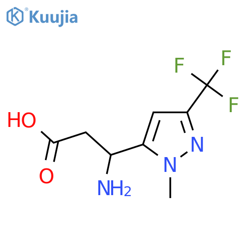 3-amino-3-1-methyl-3-(trifluoromethyl)-1H-pyrazol-5-ylpropanoic acid structure