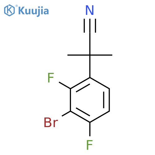 2-(3-bromo-2,4-difluorophenyl)-2-methylpropanenitrile structure