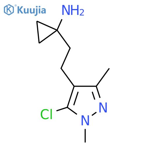 1-2-(5-chloro-1,3-dimethyl-1H-pyrazol-4-yl)ethylcyclopropan-1-amine structure
