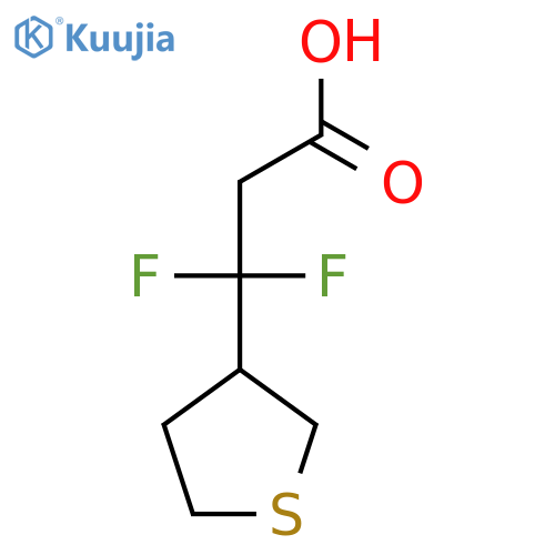 3,3-difluoro-3-(thiolan-3-yl)propanoic acid structure
