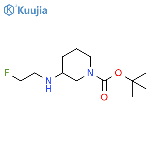 1-Piperidinecarboxylic acid, 3-[(2-fluoroethyl)amino]-, 1,1-dimethylethyl ester structure