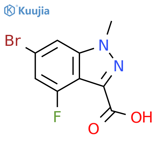 6-bromo-4-fluoro-1-methyl-1H-indazole-3-carboxylic acid structure