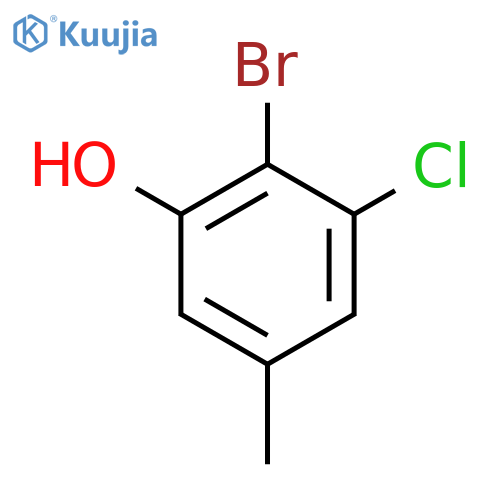 2-bromo-3-chloro-5-methylphenol structure