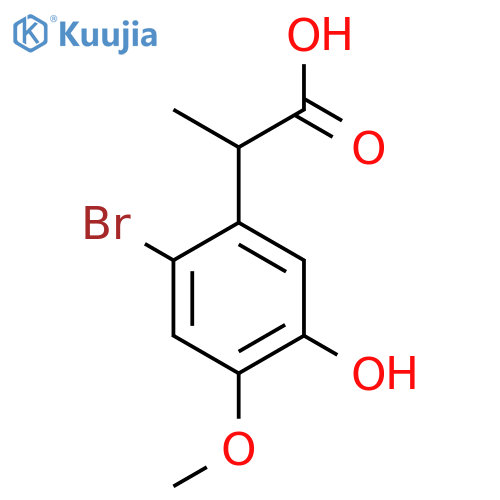 2-(2-bromo-5-hydroxy-4-methoxyphenyl)propanoic acid structure