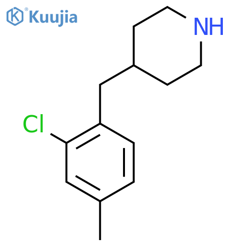 4-(2-chloro-4-methylphenyl)methylpiperidine structure