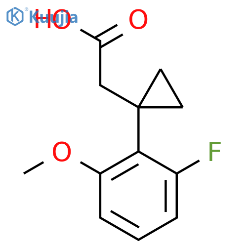 2-1-(2-fluoro-6-methoxyphenyl)cyclopropylacetic acid structure