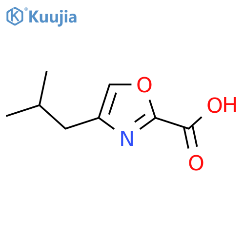 4-(2-Methylpropyl)-1,3-oxazole-2-carboxylic acid structure
