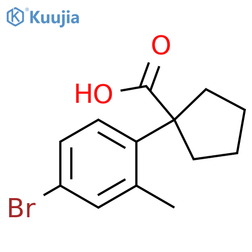 1-(4-bromo-2-methylphenyl)cyclopentane-1-carboxylic acid structure