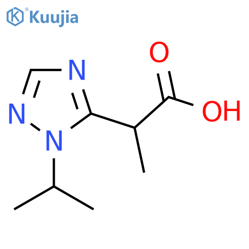 2-1-(propan-2-yl)-1H-1,2,4-triazol-5-ylpropanoic acid structure