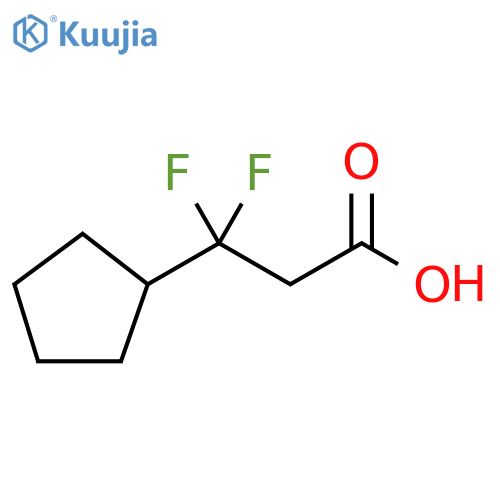 3-cyclopentyl-3,3-difluoropropanoic acid structure