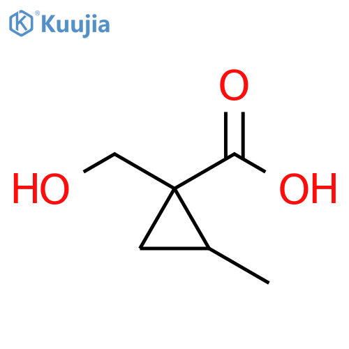 1-(hydroxymethyl)-2-methylcyclopropane-1-carboxylic acid structure