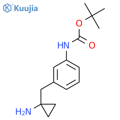 tert-butyl N-{3-(1-aminocyclopropyl)methylphenyl}carbamate structure
