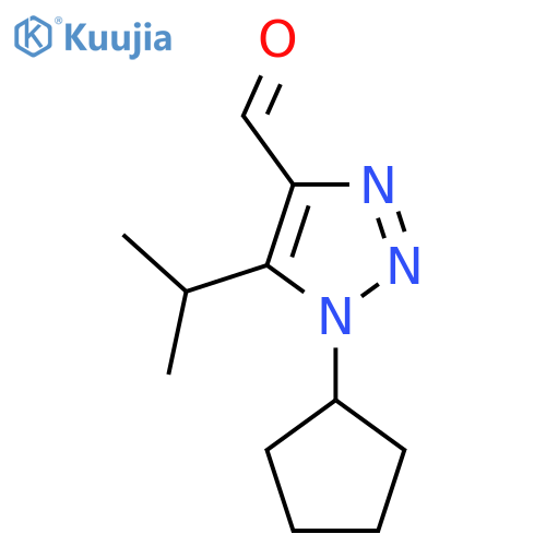 1-Cyclopentyl-5-(propan-2-yl)-1H-1,2,3-triazole-4-carbaldehyde structure
