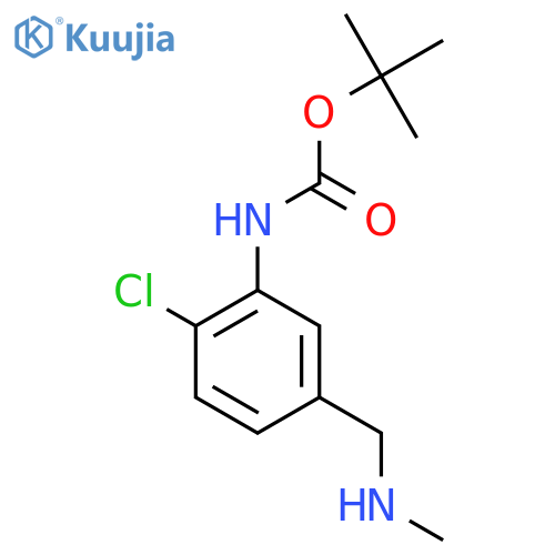 tert-butyl N-{2-chloro-5-(methylamino)methylphenyl}carbamate structure