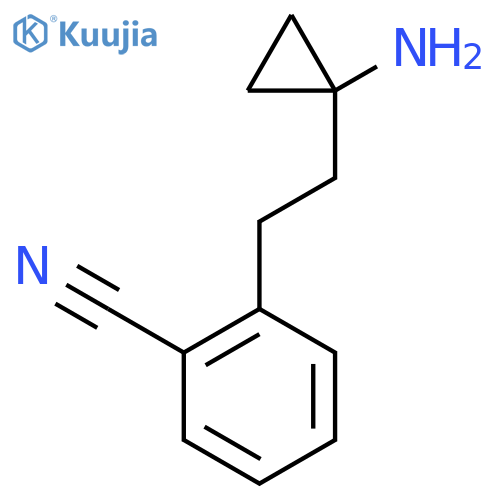 2-2-(1-aminocyclopropyl)ethylbenzonitrile structure