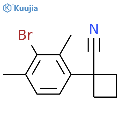 1-(3-bromo-2,4-dimethylphenyl)cyclobutane-1-carbonitrile structure