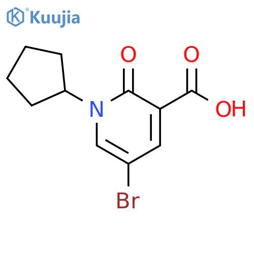3-Pyridinecarboxylic acid, 5-bromo-1-cyclopentyl-1,2-dihydro-2-oxo- structure