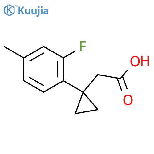 2-1-(2-fluoro-4-methylphenyl)cyclopropylacetic acid structure