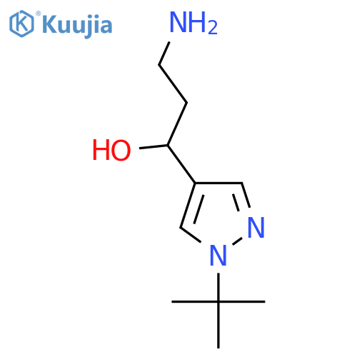 3-amino-1-(1-tert-butyl-1H-pyrazol-4-yl)propan-1-ol structure
