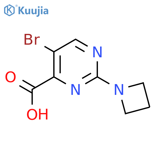 2-(Azetidin-1-yl)-5-bromopyrimidine-4-carboxylic acid structure