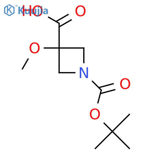 1-[(Tert-butoxy)carbonyl]-3-methoxyazetidine-3-carboxylic acid structure