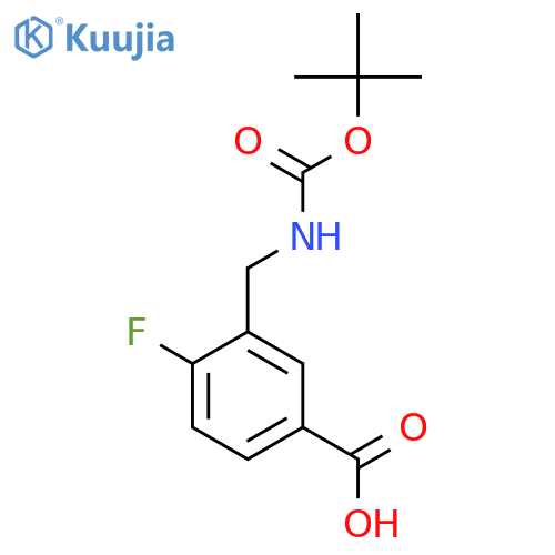 3-({(tert-butoxy)carbonylamino}methyl)-4-fluorobenzoic acid structure
